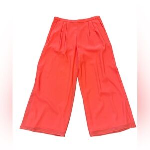 St. John Evening Silk Wide Leg Pants in Coral Size 10